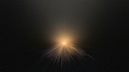 Poster - Abstract Light Rays Radiating from Center in Dark Space with Stars and Gradients Creating Ethereal Atmosphere