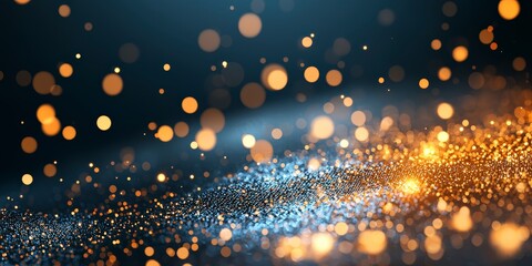Poster - Shimmering Particles in Dark Background Creating a Mystical and Dreamy Atmosphere for Creative Designs