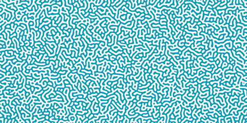 Poster - Turing Abstract Pattern, suitable for any business. White and blue color diffusion reaction seamless pattern.An abstract Reaction-diffusion or Turing pattern formation, coral reef, natural texture,	