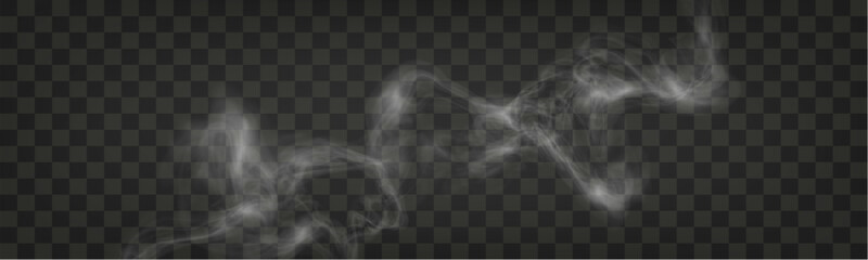 Aufkleber -  Vape smoke and mist with light effects on a transparent gray background, soft flowing texture, perfect for modern, atmospheric, or vaping-related designs.