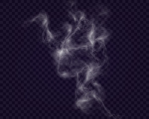 Aufkleber -  Vape smoke and mist with light effects on a transparent gray background, soft flowing texture, perfect for modern, atmospheric, or vaping-related designs.