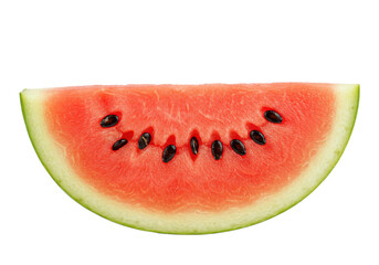 Poster - A slice of watermelon with seeds, isolated on white background