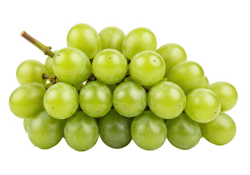 A bunch of green grapes, isolated on white background
