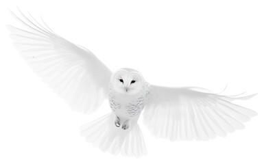 Wall Mural - PNG Barn owl flying white bird photography.