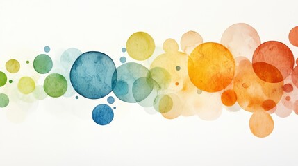 Poster - Colorful Abstract Circle Background with Watercolor Texture and Soft Blurry Edges for Design and Art Projects