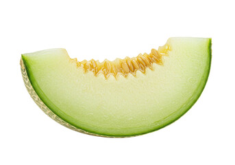 Poster - A honeydew melon slice, isolated on white background, no depth of field, sharp.