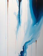 Wall Mural - icicles on a blue background - abstract dark blue ink background - generative ai