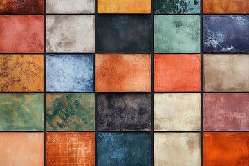 Poster - Urban wall textures featuring grunge patterns and vibrant colors, offering a bold aesthetic for creative campaigns