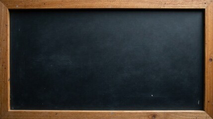 Poster - Blank Dark Blackboard with Rustic Wooden Frame for Message, Notice, or Announcement