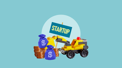 Poster - Crowdfunding and the raising funds for a startup. Raising funds and resources to complete a commercial project
