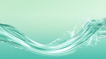 Wall Mural - Soft Waves of Aqua Serenity Background Design