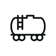 Poster - Crude oil tank car line icon, tank car vector symbol with editable stroke