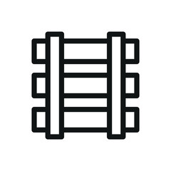 Aufkleber - Railway track line icon, railroad track vector symbol with editable stroke