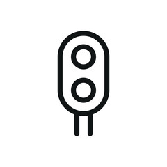 Poster - Railway semaphore line icon, railroad semaphore vector symbol with editable stroke