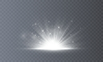 Wall Mural - lens explosion, spark, spark. glowing bright light explosion effect. crystal the effect of a bright 
