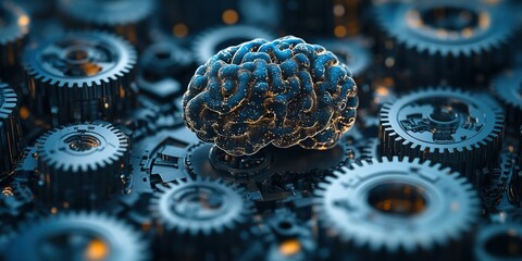 Poster - Exploring the intersection of human intelligence and advanced technology in a mechanical landscape