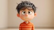 © pongtap - Front view of animated child character's sadness in indoor setting