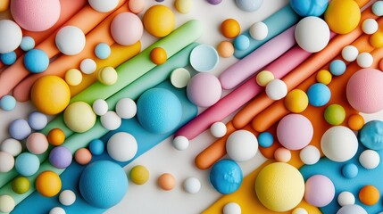 Poster - Colorful Playful Scene of Vibrant Shapes and Textures in a Fun and Cheerful Arrangement