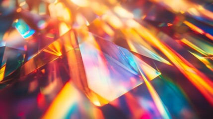 Poster - mesmerizing prismatic glow refracting a radiant kaleidoscope of vibrant chromatic gradients blending