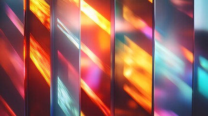 Poster - Vibrant prism angles refracting a mesmerizing display of radiant rainbows blending tonal gradients and shimmering transitions
