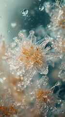 Poster - Delicate trichomes glisten under soft light, revealing their unique structures filled with resin. These crystalline formations create an enchanting display of nature's artistry