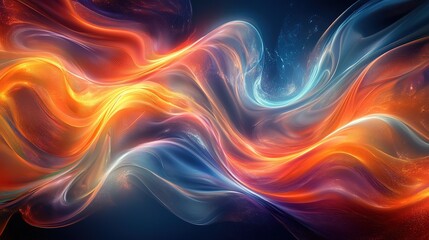 Poster - cool waves and streams of light, creating a dynamic and futuristic visual experience that captivates viewer's imagination with its inner in technology background, hd image