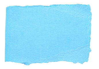 Poster - Isolated cut out torn piece of blank blue paper note cardboard with texture and copy space for text, transparent png background design element