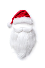 Wall Mural - A festive Santa White beard isolated on white