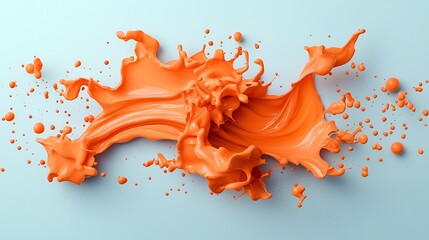 Poster - Vivid Orange Fluid Dynamics Frozen in Captivating Flows and Intricate Abstract Patterns with a Crisp White Background and Cinematic Visual Clarity