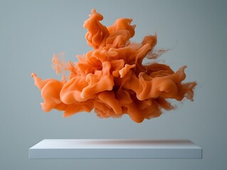 Poster - Mesmerizing Liquid Sculptures Defying Gravity on Pristine White Backdrop   Captivating abstract visual showcasing dynamic fluid forms suspended in mid air crafting an enthralling modernist experience