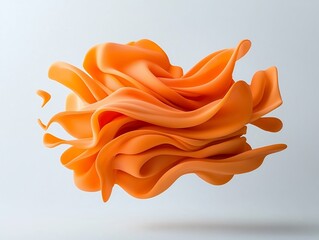 Poster - Mesmerizing orange liquid sculptures defying gravity suspended in mid air on a pristine white canvas crafting an enthralling abstract visual with crystal clear fidelity and high speed technique