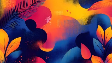 Poster - vibrant and symbolic design featuring soft gradients contemporary decorative patterns and clean mode