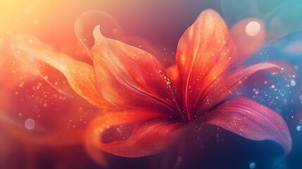Poster - Vibrant and Captivating Floral Gradient Background with Decorative Elements Soft Ornamental Patterns and Glowing Details