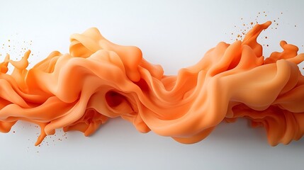 Poster - Powerful and Mesmerizing Abstract Composition of Vibrant Orange Fluid Shapes Suspended in Midair Crafting a Impressionist Visual Experience
