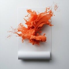 Poster - Mesmerizing Fluid Dynamics on a Minimalist White Canvas An Abstract Digital Photography Composition Showcasing the Beauty of Light Form and Color in a Futurist Influenced