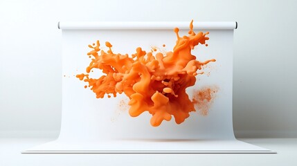 Poster - Mesmerizing suspended liquid shapes crafting an abstract digital art composition with dynamic movement cinematic lighting and a minimalist studio setting on a pure white backdrop