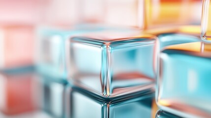 Aufkleber - An artistic arrangement of colorful glass cubes positioned together, creating an eye-catching visual experience that emphasizes modern design elements.