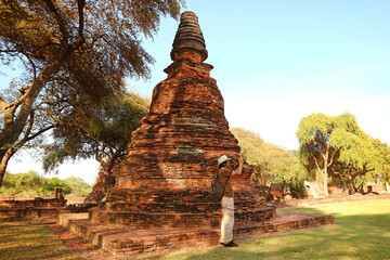 Visitor Taking Photos in Wat Phra Si Sanphet and the Old Royal Palace Archaeological Complex, Ayutthaya Historical Park, Thailand