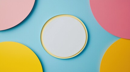 Sticker - Colorful Circular Shapes with Blank Center Space