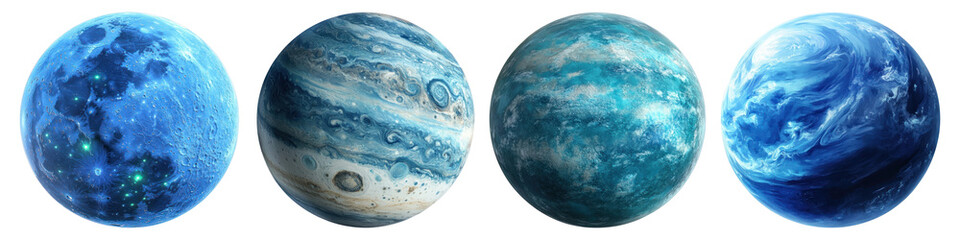 Wall Mural - astronomy planet png cut out element set, transparent background