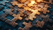 © Syarah - Rusty metal texture reveals a close-up detail of an old puzzle piece