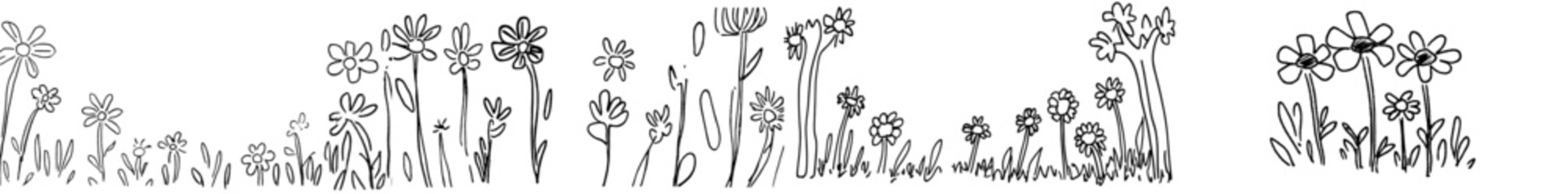 Poster - Flowers frame coloring book for adults, doodle style, modern illustration