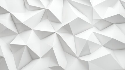 Poster - Minimalist white 3D background with geometric cubes and sharp edges, creating a clean, modern look with depth and symmetry