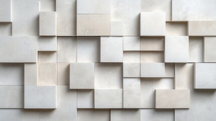Poster - An elegant composition of light beige textured panels arranged in a minimalistic style, creating an inviting and serene atmosphere suitable for modern spaces.