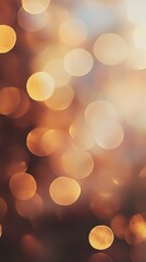 Poster - Soft, golden bokeh lights glowing against a warm, dark background create a romantic, dreamy atmosphere ideal for celebrating love on valentine's day or anniversaries