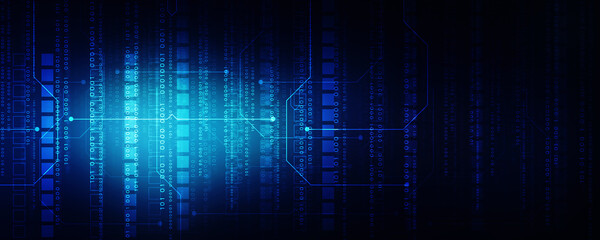 Poster - 2d illustration abstract futuristic electronic circuit technology background