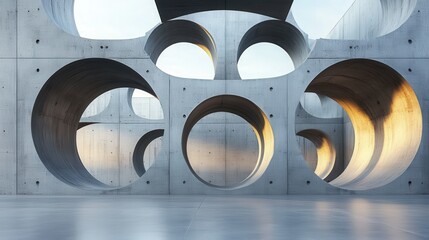 Poster - This striking image captures intricate concrete forms creating unexpected abstract shapes, showcasing human creativity in architecture and modern design principles.