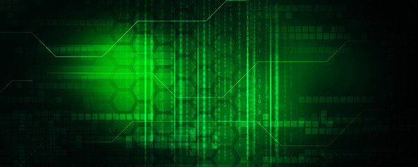 Poster - 2d illustration abstract futuristic electronic circuit technology background