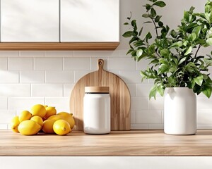 Embrace Balance and Sustainability in Your Kitchen Discover a minimalist design featuring reusable jars, fresh produce, and eco-friendly cooking utensils Learn how to create a sustainable space