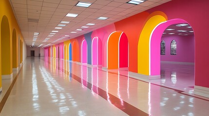 Wall Mural - Colorful Archway Corridor Interior Design